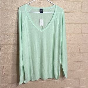 Mint Green V-Neck Sweater